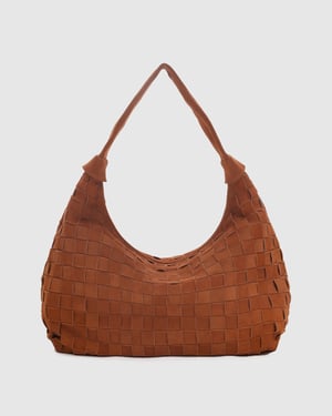 Big Dandy Flätad mocka Pecan Brown Väske