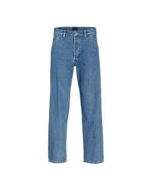 Jack And Jones Eddie Worker-jeans voor heren met een relaxte pasvorm (Blauwe Denim)