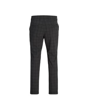 Jack And Jones Heren Marco geruite slim-fit chino’s (Zwart)