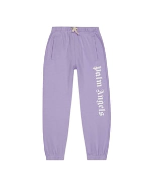 Palm Angels Kinder/Kinder Joggingbroek met logo (Lila/Wit)