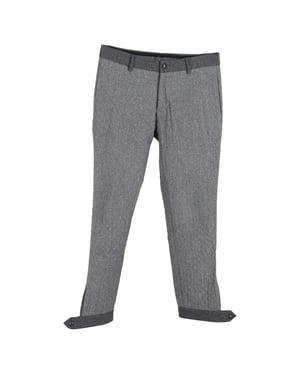 Moncler Mid-Waist Straight-Leg Trousers in Grey Wool