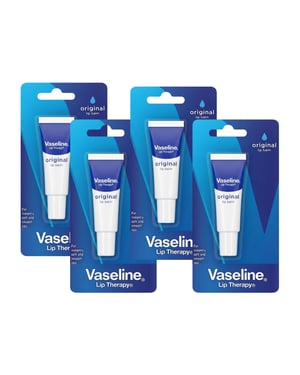 Vaseline Lip Therapy Original Hydrating Lip Balm Pocket Tube 10g, 4 Pack