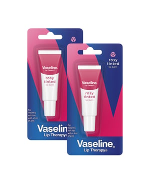 2x Vaseline LipTherapy Rosy Tinted LipBalm For Instant Softness & Pink Hint, 10g