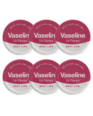 Vaseline Lip Therapy Rosy Lips 20gm Petroleum Jelly Tinted Lip Balm, 6 Pack