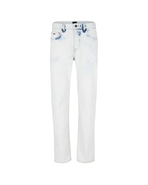 Boss Herenjeans van denim met 5 zakken en rechte pijpen (Pastelblauw)
