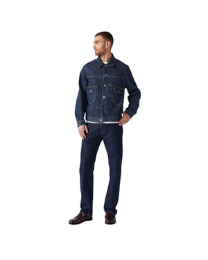 Levis Herrjeans 505 i mörkaste denim med raka ben (Blå)