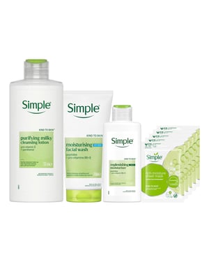 Simple Rich Moisturiser Cleanser Lotion & Sheet Mask Bundle