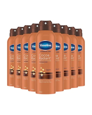 Vaseline Intensive Care Cocoa Radiant Spray Body Moisturiser 190ml 9 Pack