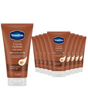 Vaseline Hand Cream Intensive Care Pure Cocoa Butter Cocoa Hydrate 75ml, 12 Pack