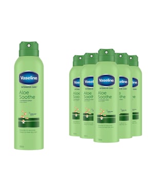 Vaseline Intensive Care Spray Moisturiser, Aloe Soothe, 6 Pack, 190ml