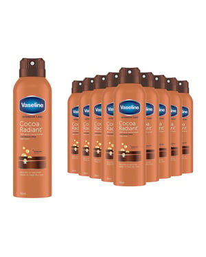 Vaseline Intensive Care Cocoa Radiant Spray Body Moisturiser 190ml 12 Pack