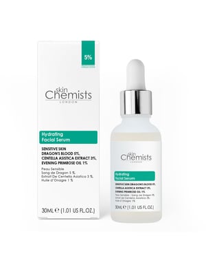 skinChemists Sensitive Skin 5% Dragon's Blood, 3% Centella Asiatica Facial Serum 30ml for Dullness, Dryness