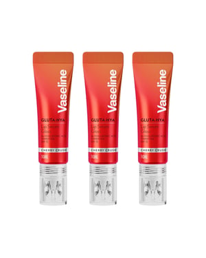 Vaseline Gluta-Hya Lip Serum Gloss Cherry Crush Hydrating Moisture Care 10ml, 3 Pack