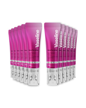 Vaseline Gluta-Hya Lip Serum Gloss Royal Plum Hydrating Moisture Care 10ml, 12Pk