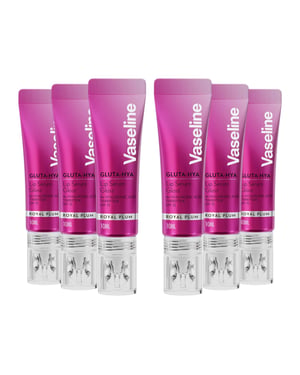Vaseline Gluta-Hya Lip Serum Gloss Royal Plum Hydrating Moisture Care 10ml, 6 Pack