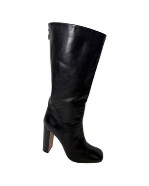 Celine Tall Riding Boots in Black Leather