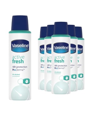 Vaseline 24H Protection ProDerma Anti-Perspirant, Active Fresh, 6 Pack, 150ml