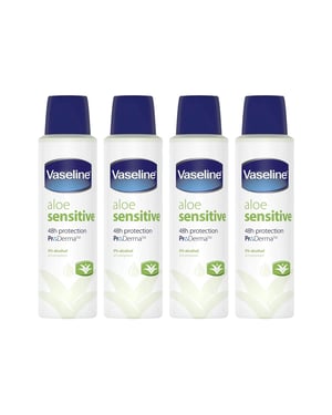 Vaseline Anti-Perspirant Deodorant ProDerma Aloe Fresh Spray 150ml, 4 Pack