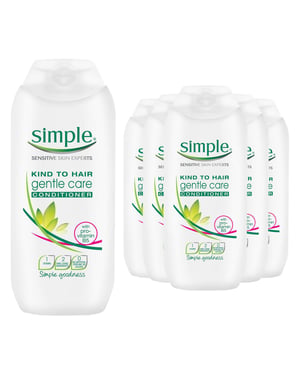Simple Kind to Hair Gentle Care Conditioner for Sensitive Scalp, 6 x 200ml