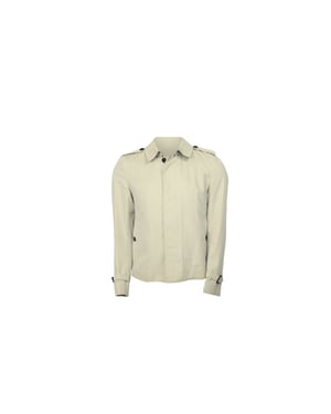 Burberry Gabardine Harrington Jacket in Beige Cotton