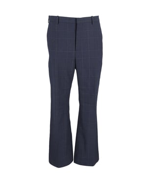 Balenciaga Checked Trousers in Blue Cotton