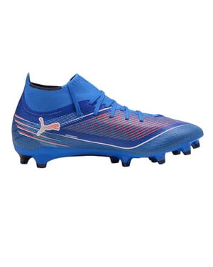 Puma Ultra Match+ voetbalschoenen voor dames, voor harde ondergrond (Blauw/Wit)