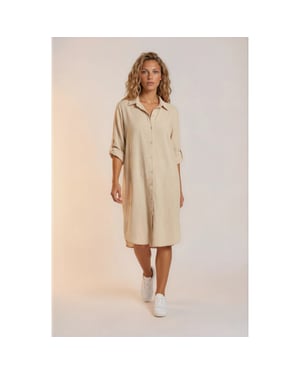 FOS Amsterdam Fos 7771 jurk lina uni beige