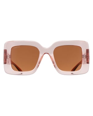 Gucci Square Womens Transparent Pink Brown GG2025S