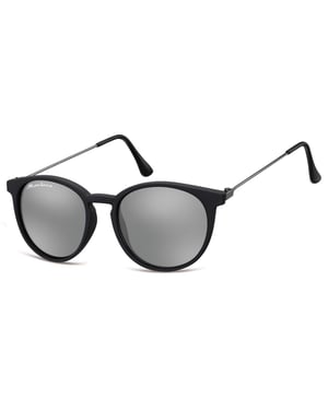 Montana Round Unisex Matte Black Grey Revo Mirror MS33