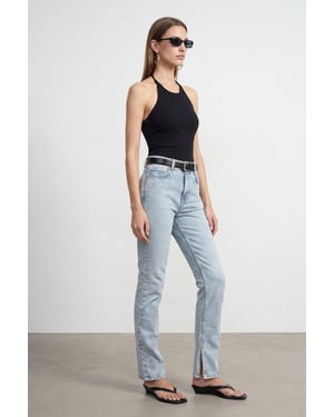 Women's High-Waist Straight-Leg Jeans