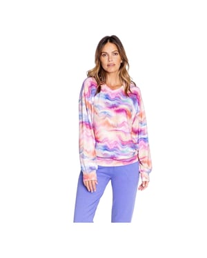 PJ Salvage Dames/Dames Tie Dye Relaxed Fit Overhemd (Perzik/herfst/Water)