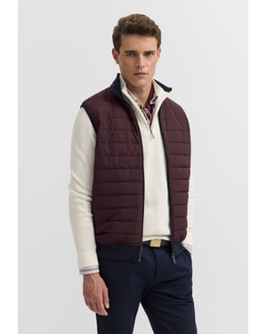 Bugatti Herren Vest: gewatteerd vest van katoenmix