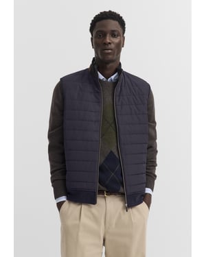 Bugatti Herren Vest: gewatteerd vest van katoenmix