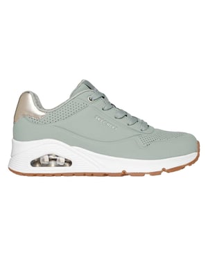 Skechers Uno Stand On Air-sneakers met sleehak voor dames (Salie/Metallic goud)