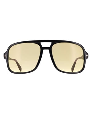 Tom Ford Aviator Mens Shiny Black Brown Falconer FT0884