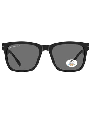 Montana Square Mens Shiny Black Grey Polarized MP183