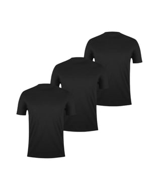 Donnay Effen T-shirt met ronde hals voor heren (set van 3) (Zwart)