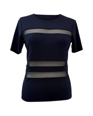 T Alexander Wang t-shirt med meshdetaljer i marinblå rayon