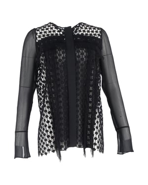 Chloé Kanten Schouderblouse in Zwart Polyester