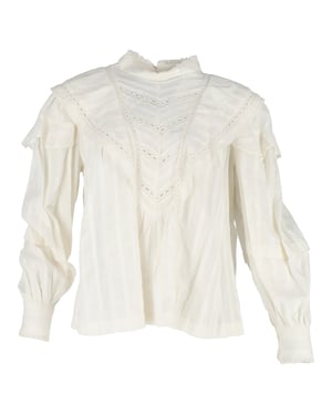 Isabel Marant Reign långärmad blus i vit bomull