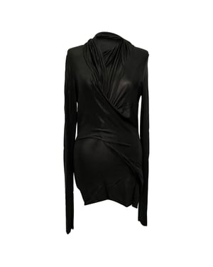 Rick Owens Magnetic Long Sleeve Top in Black Viscose