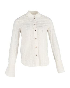 Chloé kanten blouse met knoopjes in wit polyester