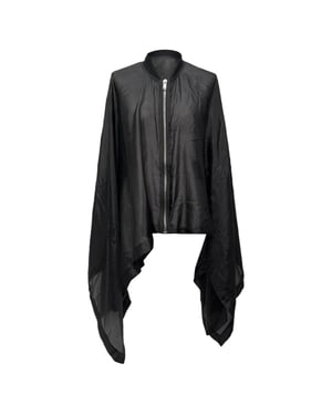 Rick Owens Zip Poncho in zwarte zijde