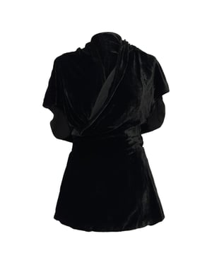 Rick Owens wikkelblouse in zwart fluweel