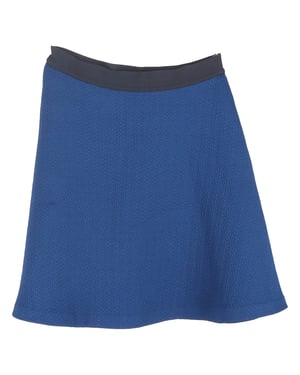 Sandro minirok met textuur en A-lijn model in marineblauw polyester