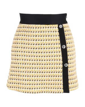 Maje Jaune minirok van gele katoenen tweed