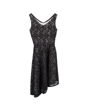 Asymmetrische kanten jurk van Christian Dior in zwart polyester