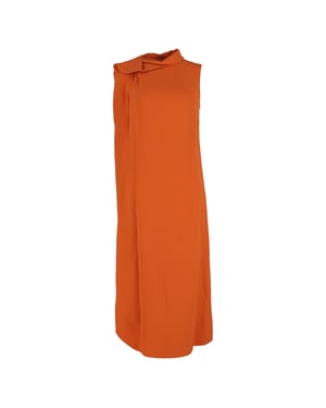 Valentino asymmetrische midi-tentjurk van oranje zijde