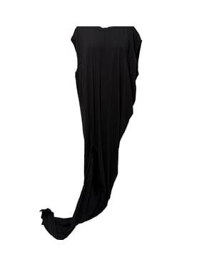 Rick Owens Edfu maxi-jurk met ronde hals in zwart katoen