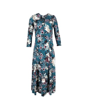 Erdem Caralina Ponte-Jersey midi-jurk in viscose met bloemenprint